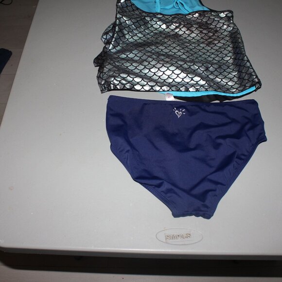 Multi Color 2 Pcs Justice Tankini Swimsuit Size 14 - Picture 5 of 10